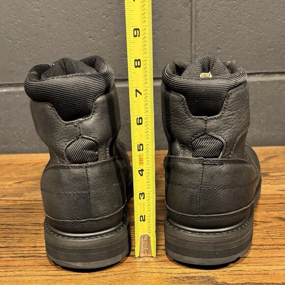 Work N Sport 9485 Black Leather Steel Toe Work Combat Biker Boots Men’s 13 D - Picture 4 of 8